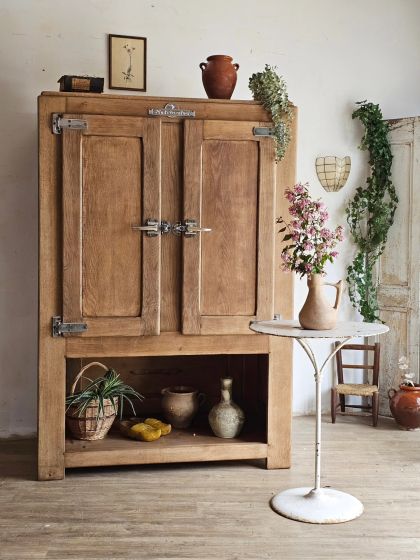 Ancienne glacière Kelvinator en chêne années 20/30 ancien Frigo