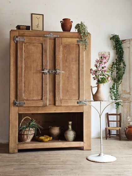 Ancienne glacière Kelvinator en chêne années 20/30 ancien Frigo
