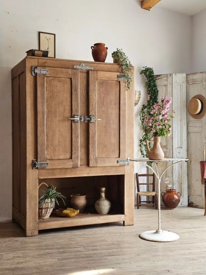 Ancienne glacière Kelvinator en chêne années 20/30 ancien Frigo