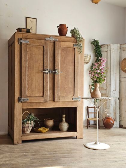 Ancienne glacière Kelvinator en chêne années 20/30 ancien Frigo