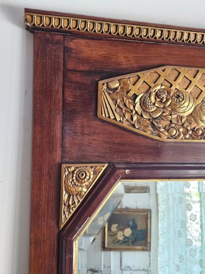 Ancien grand miroir trumeau biseauté début XXe