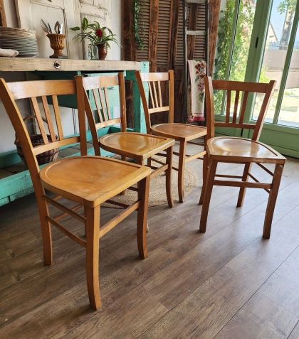 4 Anciennes chaises de bistrot Luterma