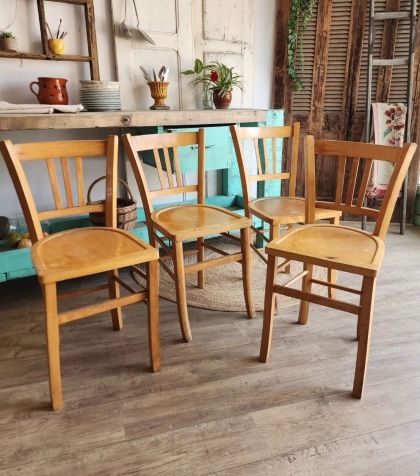 4 Anciennes chaises de bistrot Luterma