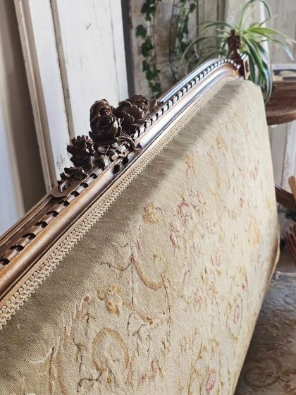 Ancienne banquette style Louis XVI fin XIXe