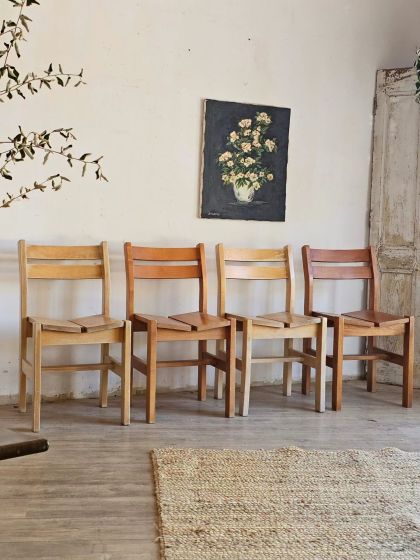 Set de 4 chaises Maison Regain années 70