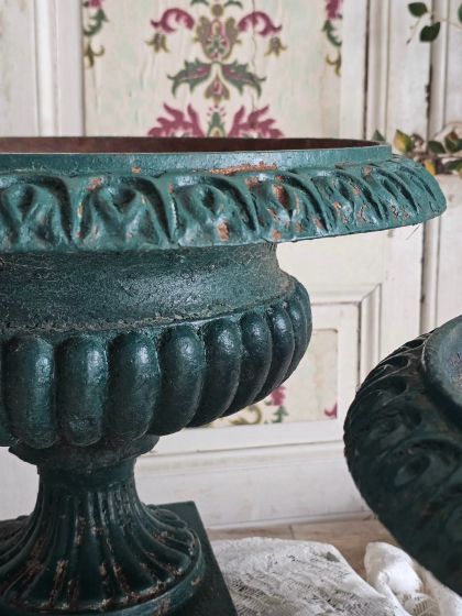 Superbe grande paire de vasques Médicis en fonte fin XIXe début XXe