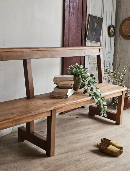 Ancien grand banc d’église fin XIXe début XXe