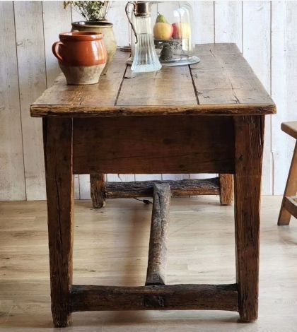 Très ancien meuble /ancienne console 2 tiroirs jolie patine début XXe