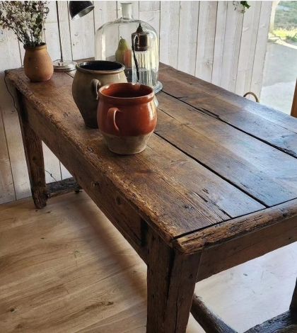 Très ancien meuble /ancienne console 2 tiroirs jolie patine début XXe